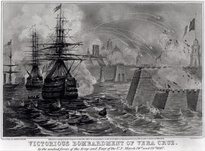 Victorious Bombardment of Vera Cruz by the United Forces of the Army and Navy of the US, March 24th and 25th 1847, published by Sarony and Major, 1847 by American School